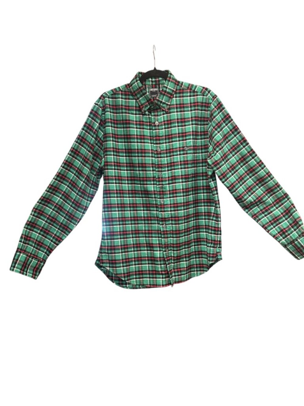 Todd Snyder Green Plaid Flannel Shirt, Size Medium